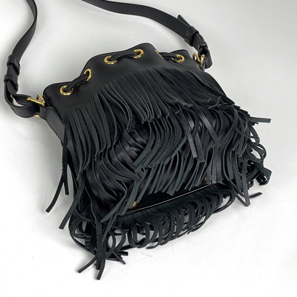 Saint Laurent Emmanuel Handbag, Logo, 2-Way Shoulder Bag, Fringe, Drawstring ... - Picture 2 of 9